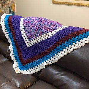 Fiesta hand crochet quilt/throw